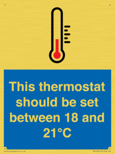 This thermostat should be set between 18 and 21°C
